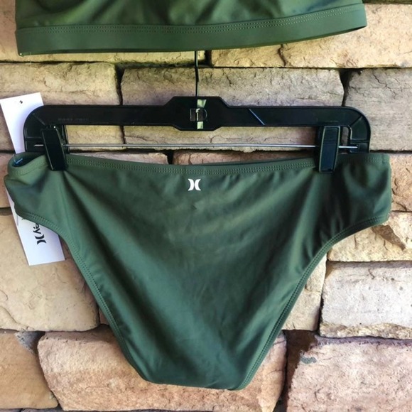Hurley olive green white logo Bikini swimsuit NWT size Small - Picture 7 of 9